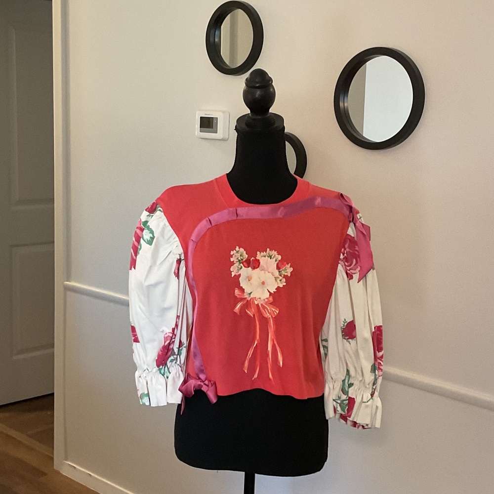 Zephyr Red and Pink Floral Blouse
